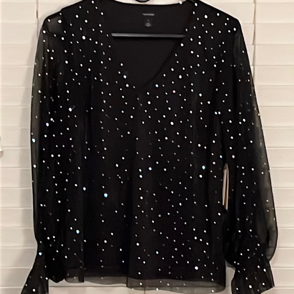 Brand new sparkle black top